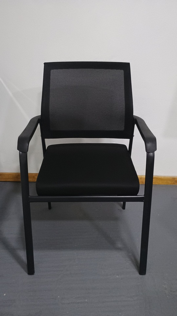 Behmont - IMP - Oficina - Silla fija apilable Narke - Tela mesh - Negro (12)