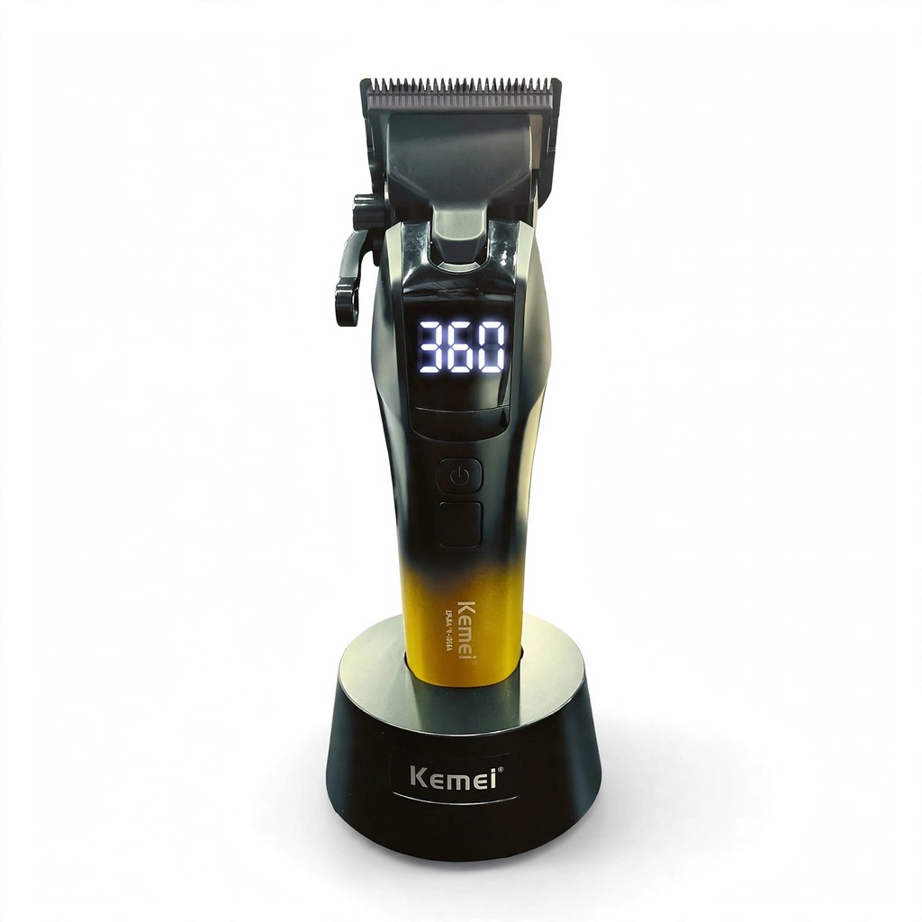 Behmont - IMP - Kemei - Clipper inalambrico - 10 posiciones - 1.5 a 24 mm - Lubricante, cepillo de limpieza y base de carga (2)