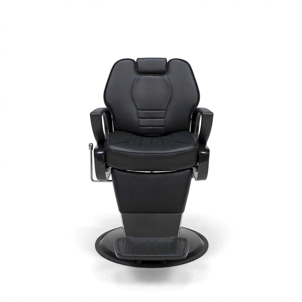 Behmont - IMP - Peluqueria - Sillon barbero hidraulico reclinable Core - C/apoyacabeza y reposapies - Negro (2)