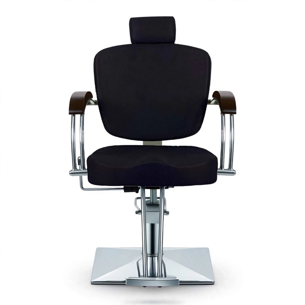 Behmont - IMP - Peluqueria - Sillon barbero hidraulico reclinable Elite - C/apoyacabeza y reposapies - Negro (3)