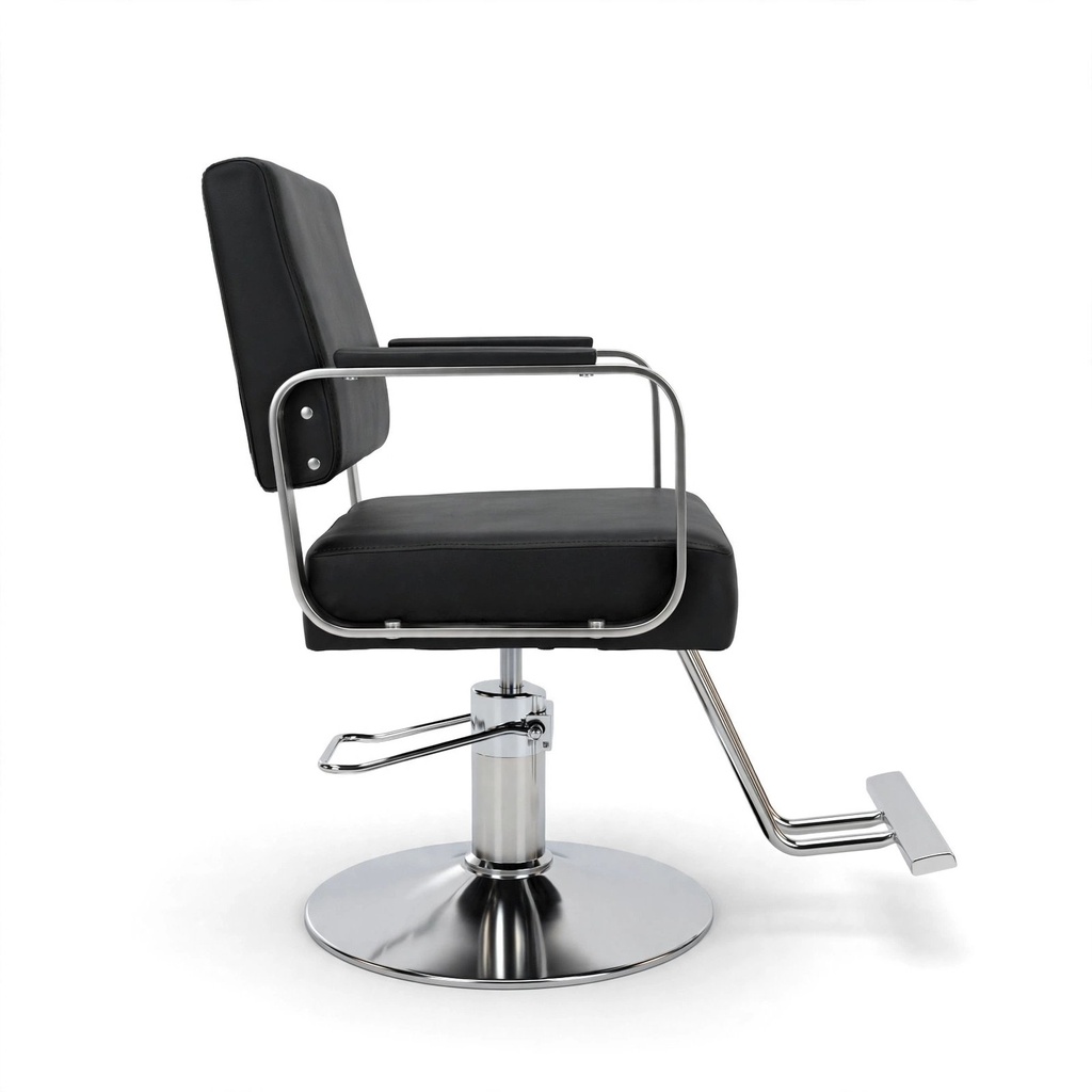 Behmont - IMP - Peluqueria - Sillon peluquero hidraulico Nexus - C/reposapies - Cromado - Negro (3)