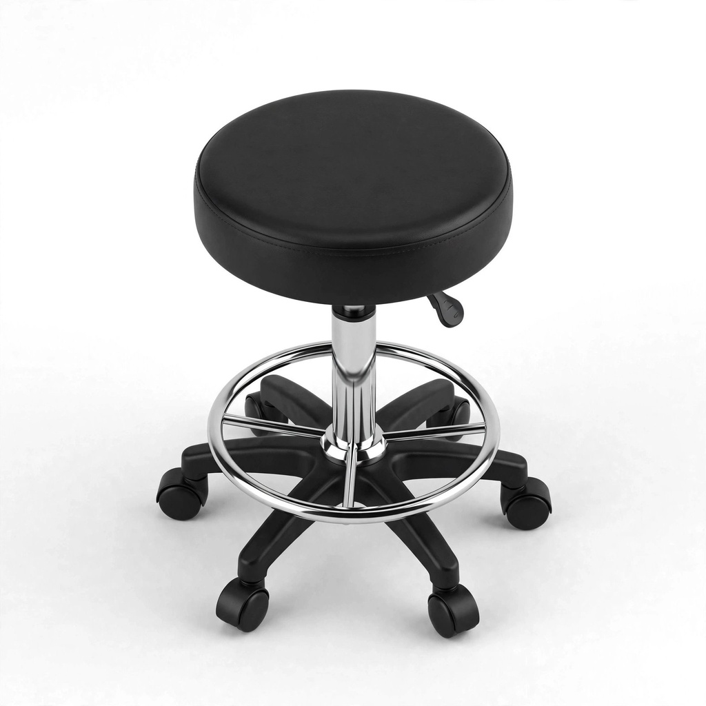 Behmont - IMP - Peluqueria - Taburete giratorio con ruedas - Negro (3)