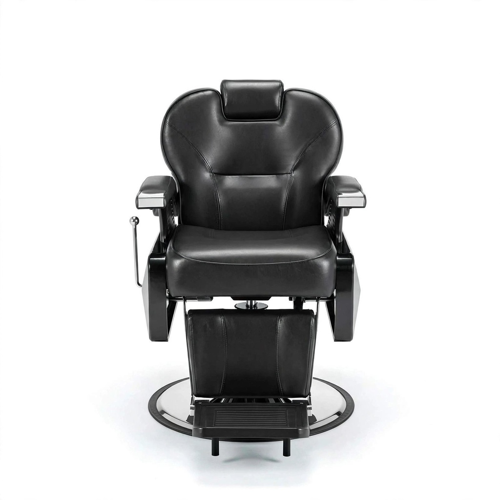 Behmont - IMP - Peluqueria - Sillon barbero hidraulico reclinable Volta - C/apoyacabeza y reposapies - Negro (3)