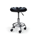 Behmont - IMP - Peluqueria - Taburete giratorio con ruedas - Tapizado capitone - Negro (2)