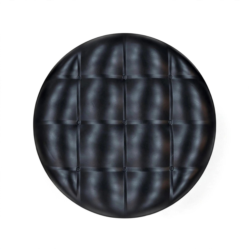 Behmont - IMP - Peluqueria - Taburete giratorio con ruedas - Tapizado capitone - Negro (3)