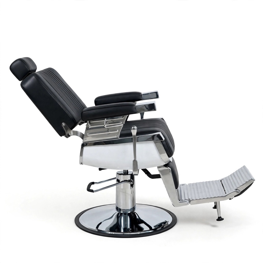 Behmont - IMP - Peluqueria - Sillon barbero hidraulico reclinable Quantum - C/reposapies - Negro (3)
