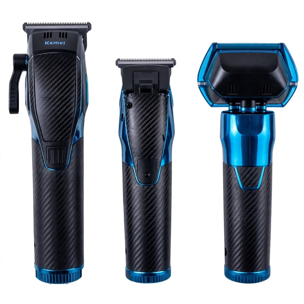 Behmont - IMP - Kemei - Kit clipper + trimmer + shaver inalambrico - Lubricante, cepillo de limpieza, base carga y baterias (x2) (3)
