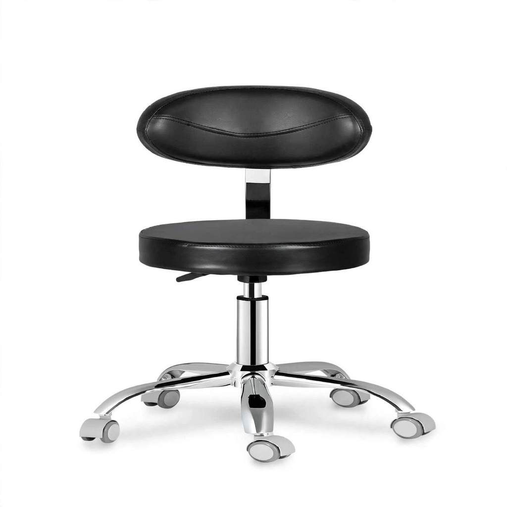 Behmont - IMP - Peluqueria - Taburete giratorio con ruedas - Con respaldo - Negro (2)
