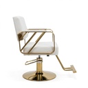 Behmont - IMP - Peluqueria - Sillon peluquero hidraulico Ion - C/reposapies - Hierro dorado - Beige (3)