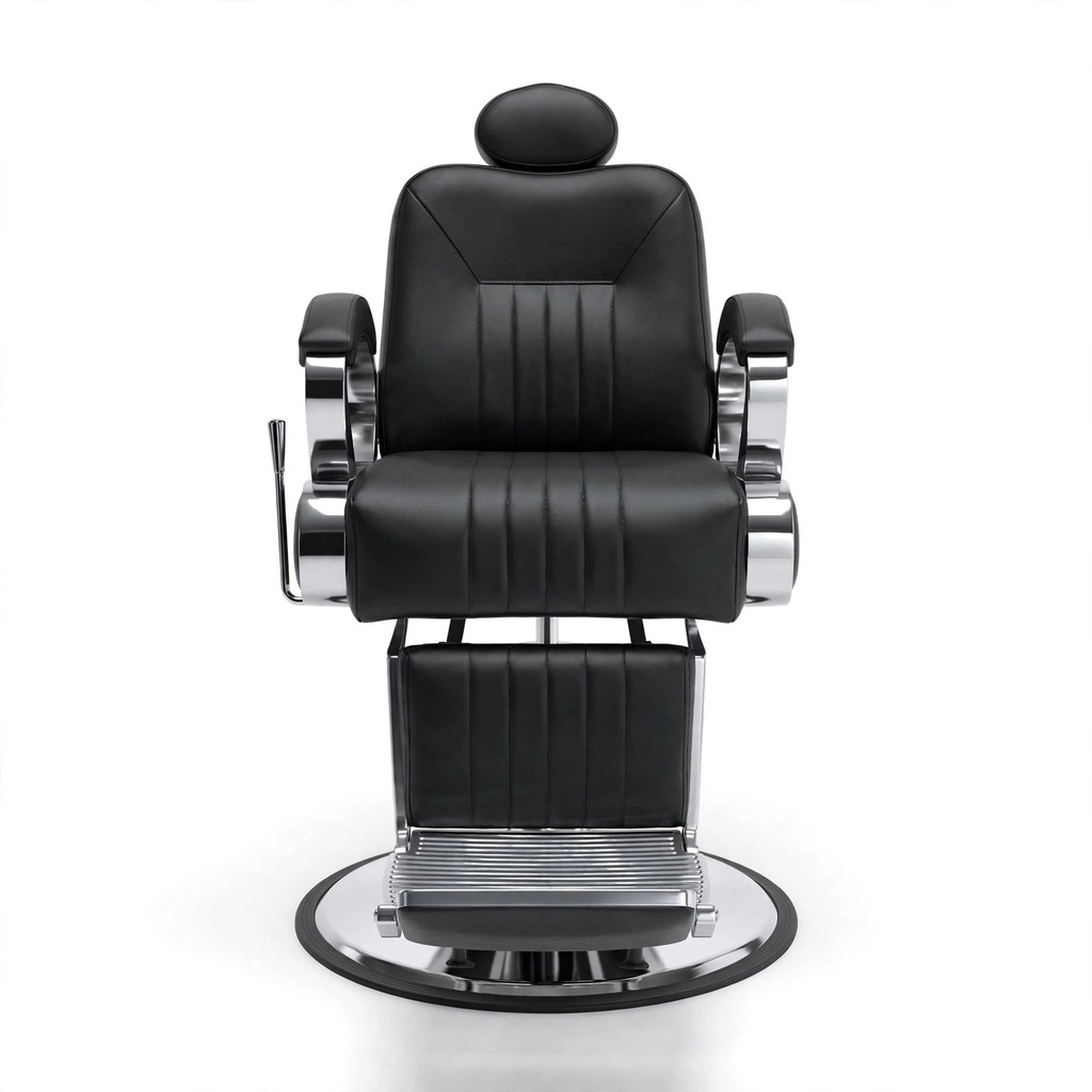 Behmont - IMP - Peluqueria - Sillon barbero hidraulico Vertex - C/apoyacabeza y reposapies - Negro (2)
