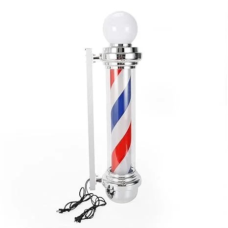 [517-10] Behmont - IMP - Accesorios - Cartel giratorio barberia Clipes - LED - C/bola superior - 88 x 23 cm
