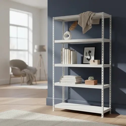 [NB-210-B] Behmont - IMP - Almacenamiento - Estante modulo 200 x 90 x 30 - 5 estantes - 50 kg por estante - Encastrable - Blanco