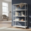 Behmont - IMP - Almacenamiento - Estante modulo 200 x 90 x 30 - 5 estantes - 50 kg por estante - Encastrable - Blanco