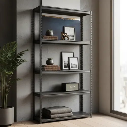 [NB-210-N] Behmont - IMP - Almacenamiento - Estante modulo 200 x 90 x 30 - 5 estantes - 50 kg por estante - Encastrable - Negro