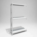 Behmont - IMP - Almacenamiento - Rack 200 x 120 x 40 continuo - 5 estantes - 100 kg por estante - Blanco