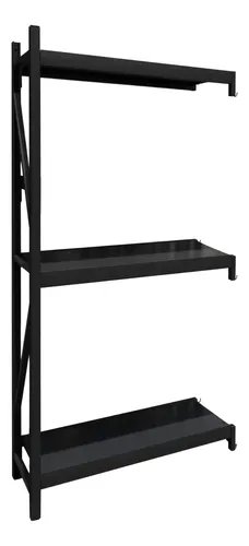 [120.40-CN] Behmont - IMP - Almacenamiento - Rack 200 x 120 x 40 continuo - 5 estantes - 100 kg por estante - Negro