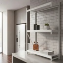 Behmont - IMP - Almacenamiento - Rack 200 x 200 x 60 continuo - 4 estantes - 200 kg por estante - Blanco