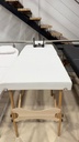 Behmont - IMP - Estetica - Camilla portatil plegable 185 x 60 x 60 - Soporta 150 kg - Blanco