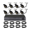 Behmont - IMP - Hogar - Kit de Camaras x8 - Sin memoria - C/DVR, cable 15 m - Resolucion 5 MP con voz y nocturno a color