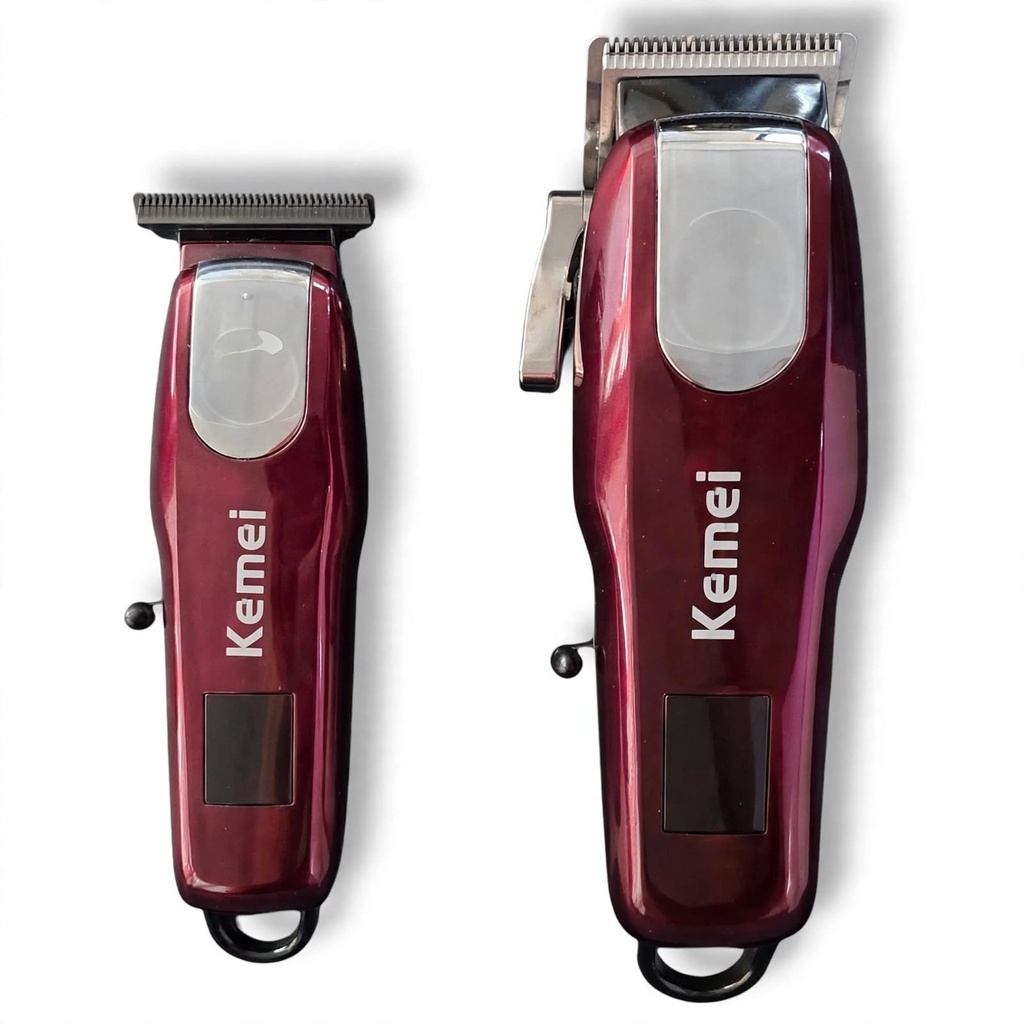 [LFJ-KM-8526] Behmont - IMP - Kemei - Kit clipper + trimmer inalambrico - 7 posiciones - 1 a 9 mm - Lubricante y cepillo de limpieza