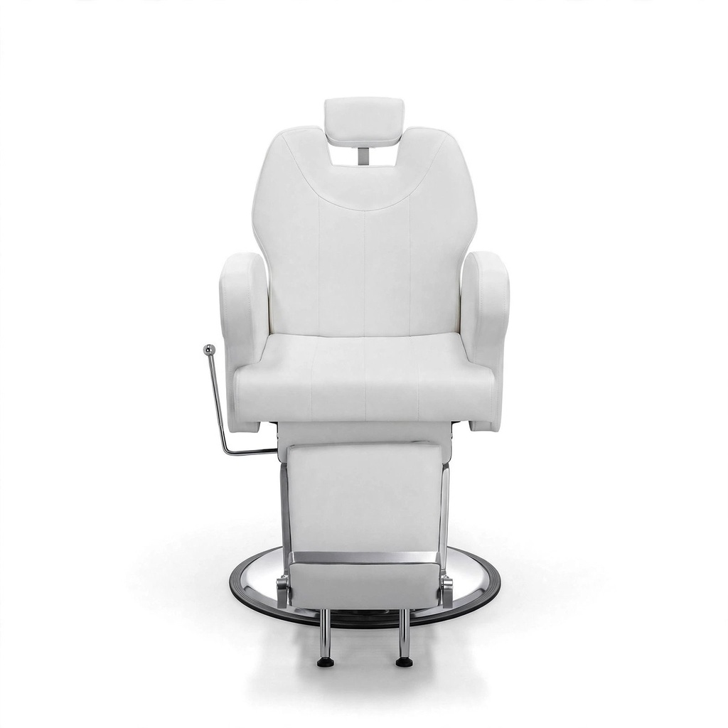 [W-AF051] Behmont - IMP - Peluqueria - Sillon barbero hidraulico reclinable Helix - C/reposapies - Blanco