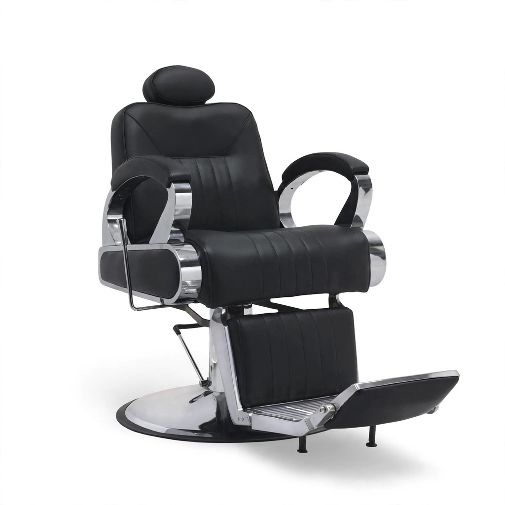 [BX-2947-2] Behmont - IMP - Peluqueria - Sillon barbero hidraulico Vertex - C/apoyacabeza y reposapies - Negro