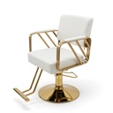Behmont - IMP - Peluqueria - Sillon peluquero hidraulico Ion - C/reposapies - Hierro dorado - Beige