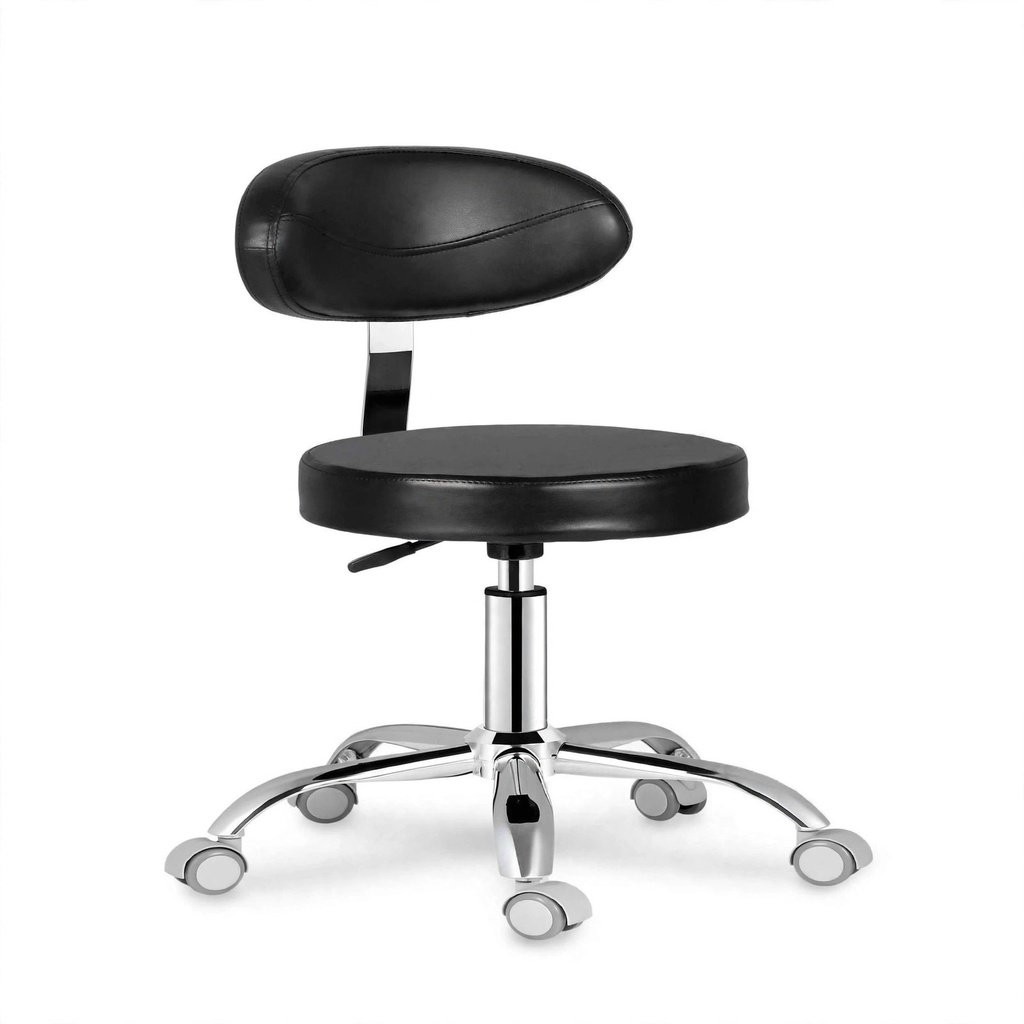 [JA25-184] Behmont - IMP - Peluqueria - Taburete giratorio con ruedas - Con respaldo - Negro