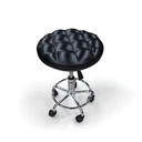 Behmont - IMP - Peluqueria - Taburete giratorio con ruedas - Tapizado capitone - Negro