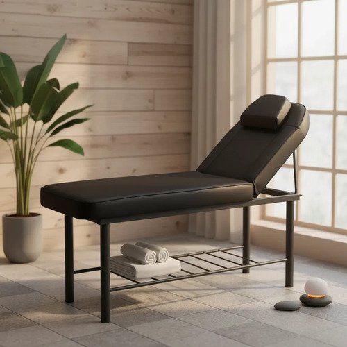 [3015BLACK] Behmotn - IMP - Estetica - Camilla fija 2 cuerpos 182 x 61 x 60 - Negro