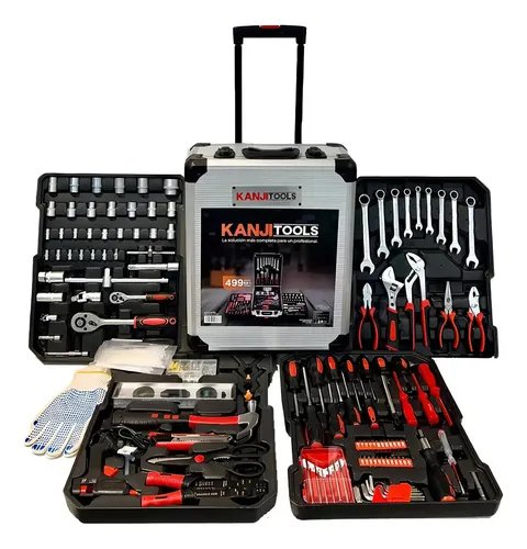 [KJT-VLKITATRD] Kanji - Kit de herramientas 499 piezas - Con valija y atornillador eléctrico